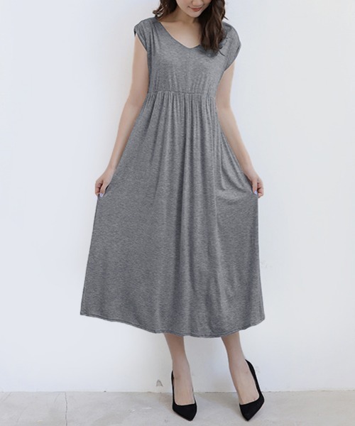 Doux Belle(ドゥーベル)の「ノンスリーブカットソーワンピース(ワンピース・レディース・ライトグレー/ブラック/ネイビー/グレー/レッド・FREE)」の14枚目の写真