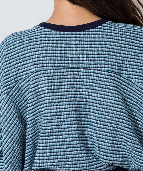 socolla（ソコラ）の「【socolla】サッカードルマンプルオーバー≪洗濯機で洗える≫（シャツ/ブラウス・レディース・ホワイト/ブラウン/ブラック系その他/ブルー系その他・M）」の9枚目の写真