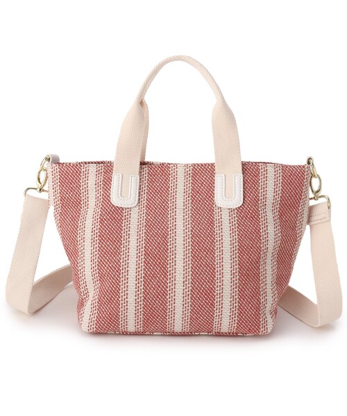 SHOO・LA・RUE（シューラルー）の「◆ストライプ2WAYトート（トートバッグ・レディース・イエロー系2/ベージュ系2/レッド系4・00）」の3枚目の写真