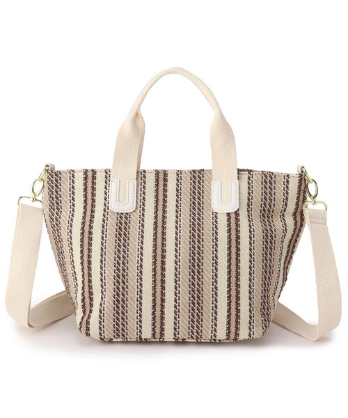 SHOO・LA・RUE（シューラルー）の「◆ストライプ2WAYトート（トートバッグ・レディース・イエロー系2/ベージュ系2/レッド系4・00）」の12枚目の写真