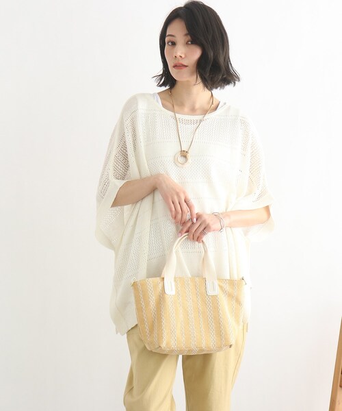 SHOO・LA・RUE（シューラルー）の「◆ストライプ2WAYトート（トートバッグ・レディース・イエロー系2/ベージュ系2/レッド系4・00）」の5枚目の写真