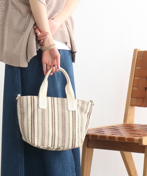 SHOO・LA・RUE（シューラルー）の「◆ストライプ2WAYトート（トートバッグ・レディース・イエロー系2/ベージュ系2/レッド系4・00）」の11枚目の写真