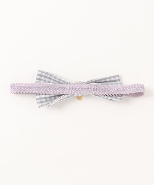 petit main(プティマイン)の「リボンヘアバンド(その他ベビー用品・キッズ・アイボリー/ライトピンク/ライトグレー・FREE)」の4枚目の写真