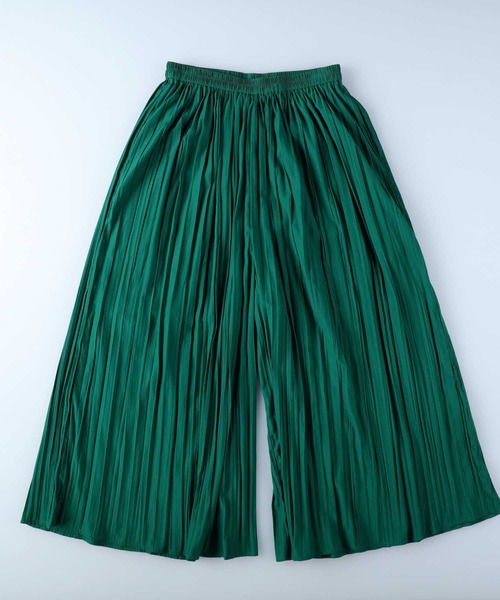 HONEYSUCKLE ROSE(ハニーサックルローズ)の「スカート風のフレア感が魅力【HONEYSUCKLE ROSE】ランダムプリーツスカーチョ(その他パンツ・レディース・パープル/イエロー/グリーン/ダークグレー/ベージュ・L)」の8枚目の写真