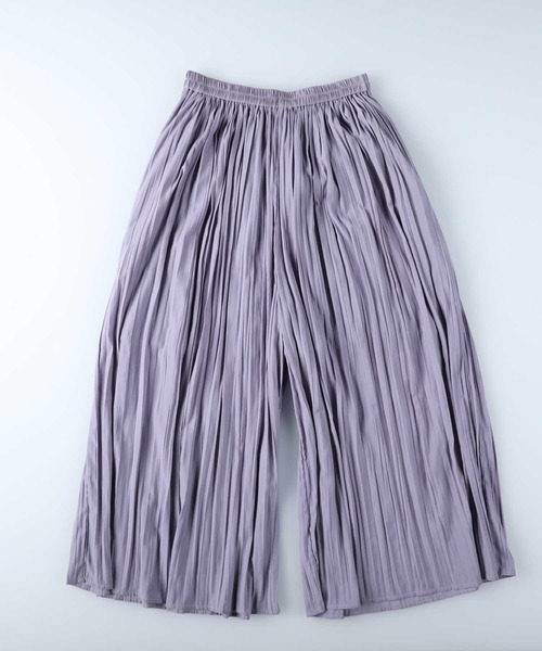 HONEYSUCKLE ROSE(ハニーサックルローズ)の「スカート風のフレア感が魅力【HONEYSUCKLE ROSE】ランダムプリーツスカーチョ(その他パンツ・レディース・パープル/イエロー/グリーン/ダークグレー/ベージュ・L)」の11枚目の写真