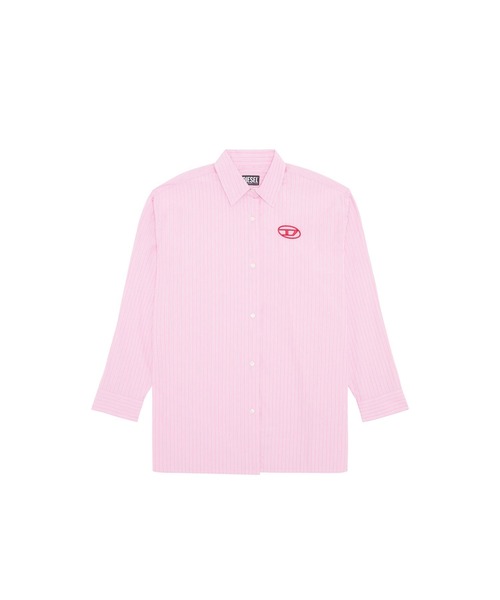DIESEL（ディーゼル）の「レディース シャツ 長袖 ストライプ ルーズフィット（シャツ/ブラウス・レディース・ピンク・SMALL/MEDIUM/X-SMALL/XX-SMALL）」の6枚目の写真