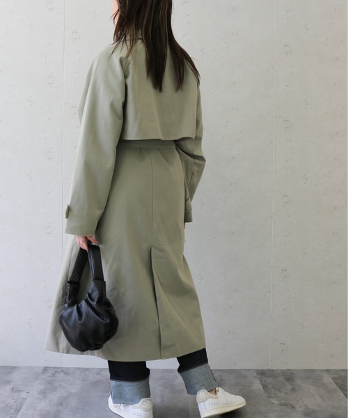Per sist ence(パーシエンス)の「Per sist ence/パーシエンス ツイルステンカラーコート(ステンカラーコート・レディース・ベージュ/オフホワイト/カーキ・FREE)」の11枚目の写真