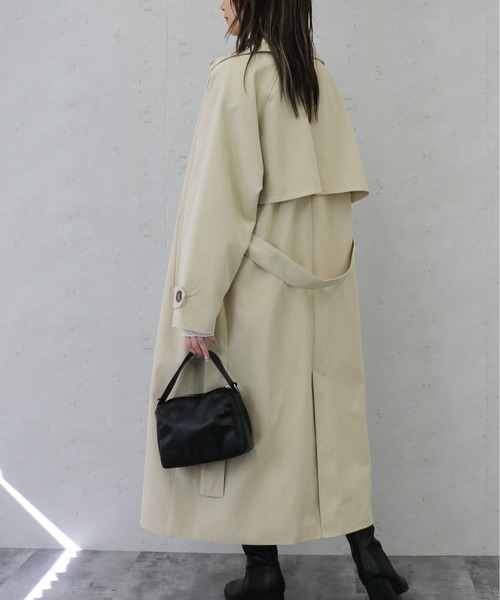 Per sist ence(パーシエンス)の「Per sist ence/パーシエンス ツイルステンカラーコート(ステンカラーコート・レディース・ベージュ/オフホワイト/カーキ・FREE)」の21枚目の写真