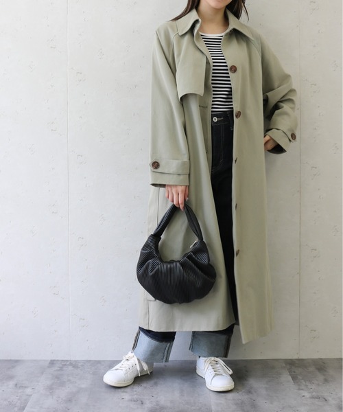 Per sist ence(パーシエンス)の「Per sist ence/パーシエンス ツイルステンカラーコート(ステンカラーコート・レディース・ベージュ/オフホワイト/カーキ・FREE)」の12枚目の写真