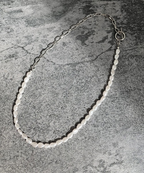 y/m by れぽすけ（イムバイレポスケ）の「チェーンコンビフェイクパールネックレス（ネックレス・メンズ・シルバー・FREE）」の7枚目の写真