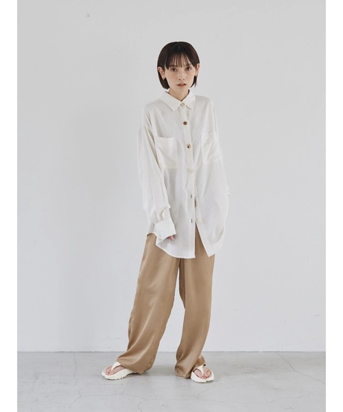 rem closet（レムクローゼット）の「レーヨンリネンマルチボタンシャツ（シャツ/ブラウス・レディース・ナチュラル・FREE）」の6枚目の写真