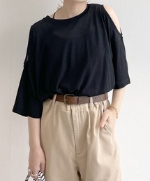 w closet | クルーネックショルダーオープンTシャツ(Tシャツ/カットソー)