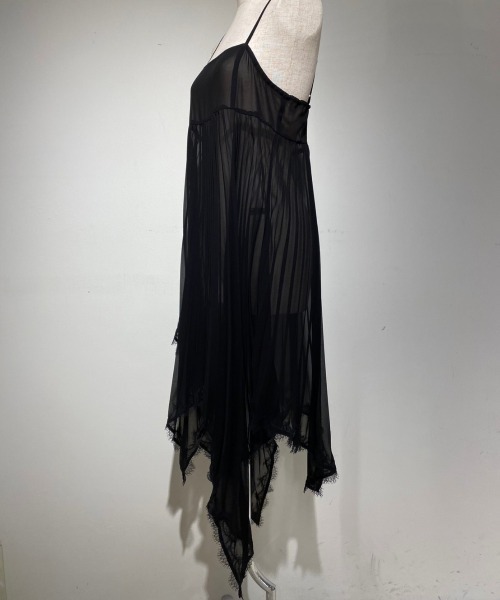 ADDICT NOIR（アディクトノアー）の「ADDICT NOIR/アディクト ノアー/Pleats Chiffon Tops（ワンピース・レディース・ブラック・FREE）」の2枚目の写真
