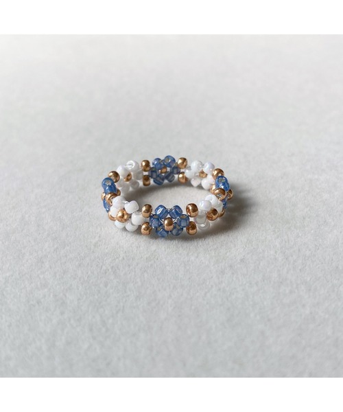 tone（トーン）の「【belleneige】フラワービーズリング(MA)（リング・レディース・パープル/ブルー/ホワイト・FREE）」の5枚目の写真