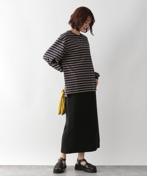 GLOBAL WORK(グローバルワーク)の「スゴラクストレッチIラインスカート/345743(スカート・レディース・ブラック/ブラウン/オレンジ/グリーン・MEDIUM/LARGE)」の6枚目の写真