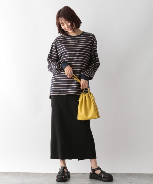 GLOBAL WORK(グローバルワーク)の「スゴラクストレッチIラインスカート/345743(スカート・レディース・ブラック/ブラウン/オレンジ/グリーン・MEDIUM/LARGE)」の7枚目の写真