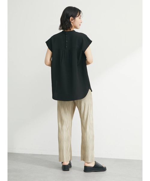 Green Parks(グリーンパークス)の「バック釦フレンチスリーブブラウス(シャツ/ブラウス・レディース・ライトベージュ/ブラック/ブルーグリーン・FREE)」の16枚目の写真