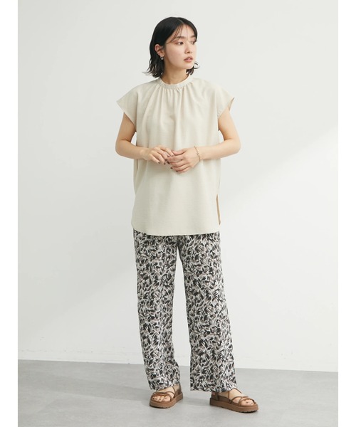 Green Parks(グリーンパークス)の「バック釦フレンチスリーブブラウス(シャツ/ブラウス・レディース・ライトベージュ/ブラック/ブルーグリーン・FREE)」の21枚目の写真