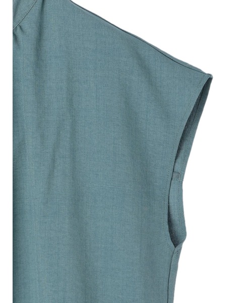 Green Parks(グリーンパークス)の「バック釦フレンチスリーブブラウス(シャツ/ブラウス・レディース・ライトベージュ/ブラック/ブルーグリーン・FREE)」の4枚目の写真