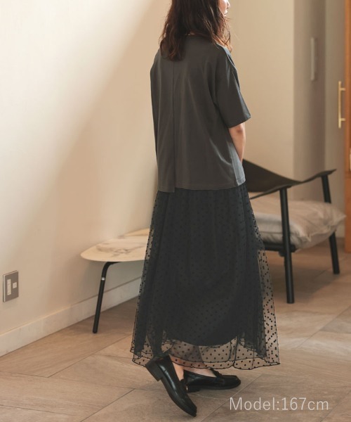 DONOBAN（ドノバン）の「フロッキードットスカート（スカート・レディース・ブラック・F）」の7枚目の写真