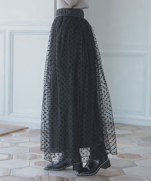 DONOBAN（ドノバン）の「フロッキードットスカート（スカート・レディース・ブラック・F）」の15枚目の写真