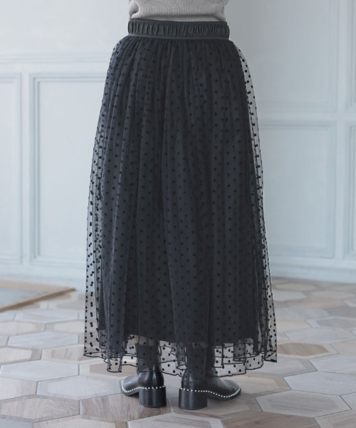 DONOBAN（ドノバン）の「フロッキードットスカート（スカート・レディース・ブラック・F）」の16枚目の写真