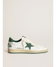 GOLDEN GOOSE（ゴールデングース）の「GOLDEN GOOSE Ball Star sneakers white leather-green star & heel tab（スニーカー）」