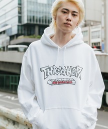 ROOPTOKYO別注:THRASHER/スラッシャー NO PAKING プルオーバーパーカー フーディー ロゴ