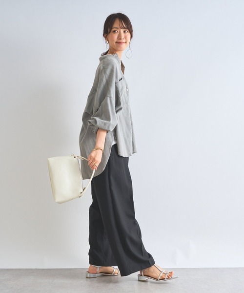 un dix cors デニムビックシャツ　グレー セール】デニムビックシャツ（シャツ/ブラウス）｜un dix cors