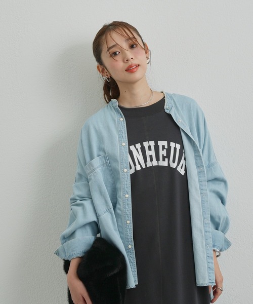 un dix cors（アンディコール）の「デニムビックシャツ（シャツ/ブラウス・レディース・ブルー/ブラック/グレー/サックスブルー・FREE）」の6枚目の写真