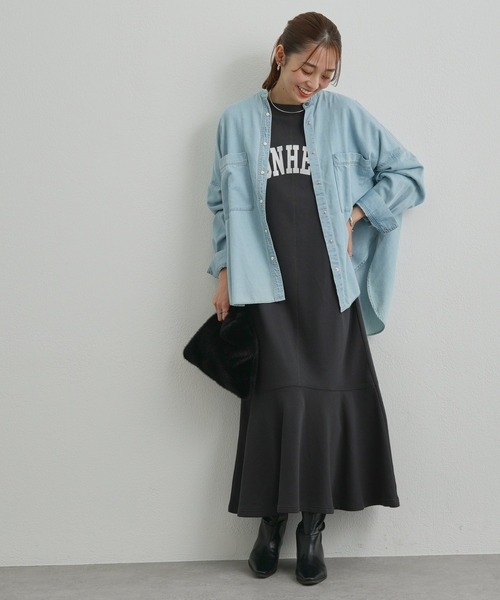 un dix cors（アンディコール）の「デニムビックシャツ（シャツ/ブラウス・レディース・ブルー/ブラック/グレー/サックスブルー・FREE）」の11枚目の写真