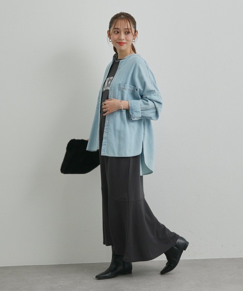 un dix cors（アンディコール）の「デニムビックシャツ（シャツ/ブラウス・レディース・ブルー/ブラック/グレー/サックスブルー・FREE）」の12枚目の写真