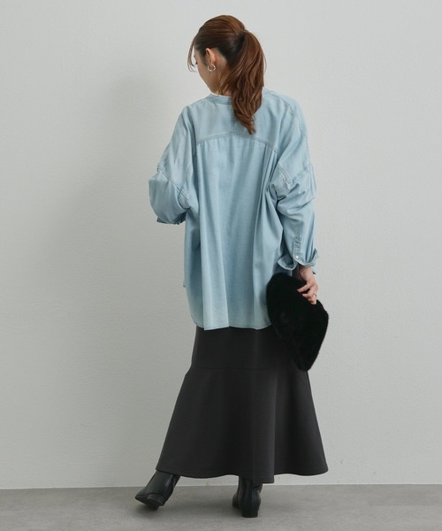 un dix cors（アンディコール）の「デニムビックシャツ（シャツ/ブラウス・レディース・ブルー/ブラック/グレー/サックスブルー・FREE）」の14枚目の写真