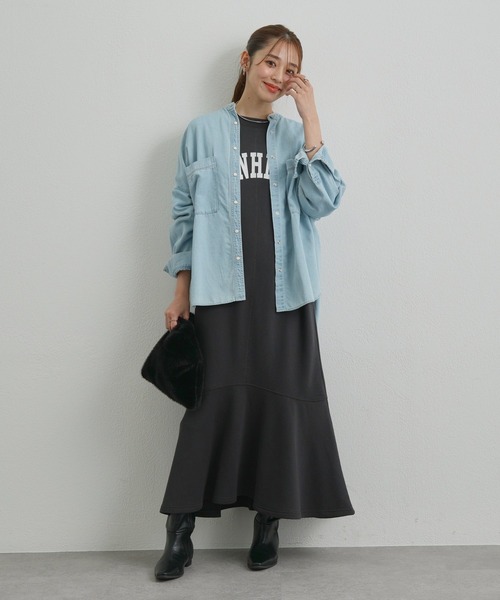 un dix cors（アンディコール）の「デニムビックシャツ（シャツ/ブラウス・レディース・ブルー/ブラック/グレー/サックスブルー・FREE）」の15枚目の写真