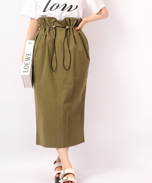 TRANOI（トラノイ）の「TRANOI ウエストギャザースカート（スカート・レディース・ブラック/ベージュ/カーキ・FREE）」の3枚目の写真