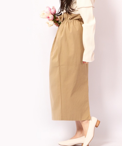 TRANOI（トラノイ）の「TRANOI ウエストギャザースカート（スカート・レディース・ブラック/ベージュ/カーキ・FREE）」の12枚目の写真