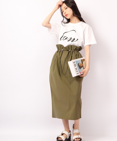 TRANOI（トラノイ）の「TRANOI ウエストギャザースカート（スカート・レディース・ブラック/ベージュ/カーキ・FREE）」の19枚目の写真