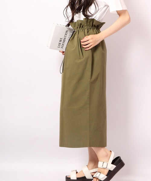 TRANOI（トラノイ）の「TRANOI ウエストギャザースカート（スカート・レディース・ブラック/ベージュ/カーキ・FREE）」の17枚目の写真