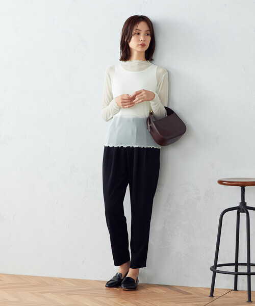 COMME CA ISM(コムサイズム)の「シアー メロウ カットソー(Tシャツ/カットソー・レディース・ブラック/ブラウン/ミント・MEDIUM/LARGE)」の15枚目の写真