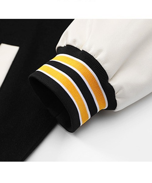 Ressaca(レサーカ)の「オーバーサイズ ワッペンロゴ刺繍スタジャン フェイクレザー切り替えブルゾン(スタジャン・メンズ・ブラウン系その他/ブラック/ブラック系その他2/ブラウン系その他2/ブラック系その他/グレー/ブラウン/グリーン/グリーン系その他2・M/XL/L)」の17枚目の写真