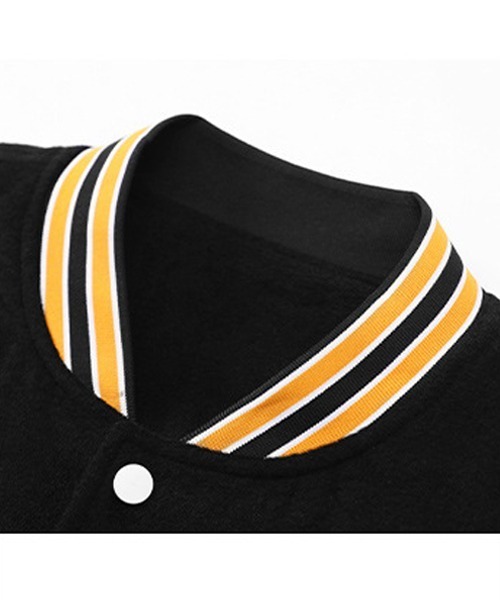 Ressaca(レサーカ)の「オーバーサイズ ワッペンロゴ刺繍スタジャン フェイクレザー切り替えブルゾン(スタジャン・メンズ・ブラウン系その他/ブラック/ブラック系その他2/ブラウン系その他2/ブラック系その他/グレー/ブラウン/グリーン/グリーン系その他2・M/XL/L)」の16枚目の写真