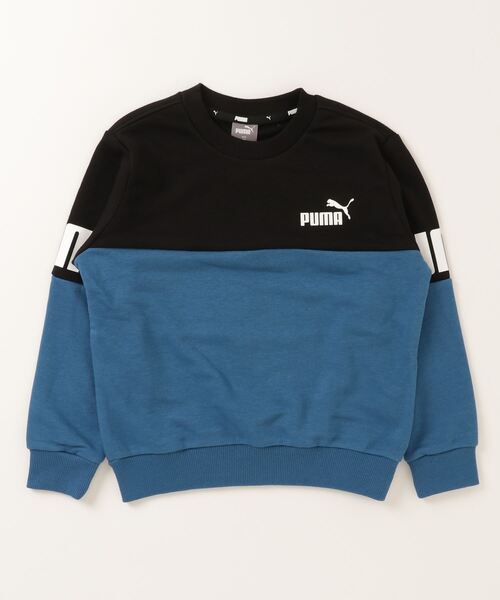PUMA(プーマ)の「プーマ PUMA PUMA POWER クルースエット TR B_(スウェット・キッズ・ブラック×ブルー/ホワイト×ブラック/ブラック系・150cm/130cm/120cm/140cm/160cm)」の2枚目の写真