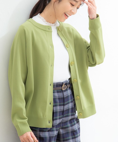 Honeys（ハニーズ）の「クルーネックカーディガン（カーディガン/ボレロ・レディース・ブラック/ライム/ブルー/アイボリー/ピンク系その他・LL/M/L）」の3枚目の写真