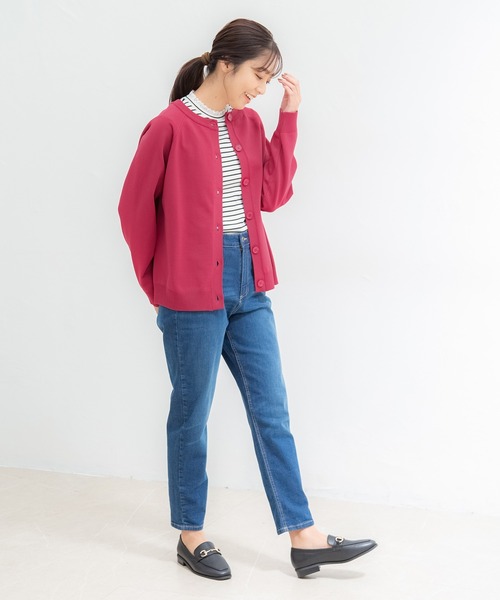 Honeys（ハニーズ）の「クルーネックカーディガン（カーディガン/ボレロ・レディース・ブラック/ライム/ブルー/アイボリー/ピンク系その他・LL/M/L）」の10枚目の写真