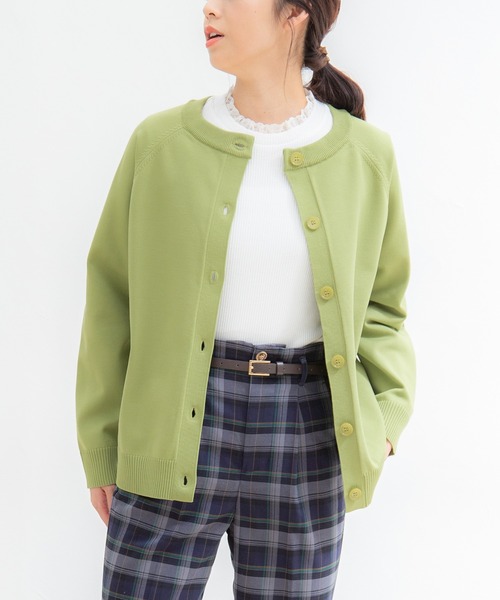 Honeys（ハニーズ）の「クルーネックカーディガン（カーディガン/ボレロ・レディース・ブラック/ライム/ブルー/アイボリー/ピンク系その他・LL/M/L）」の8枚目の写真