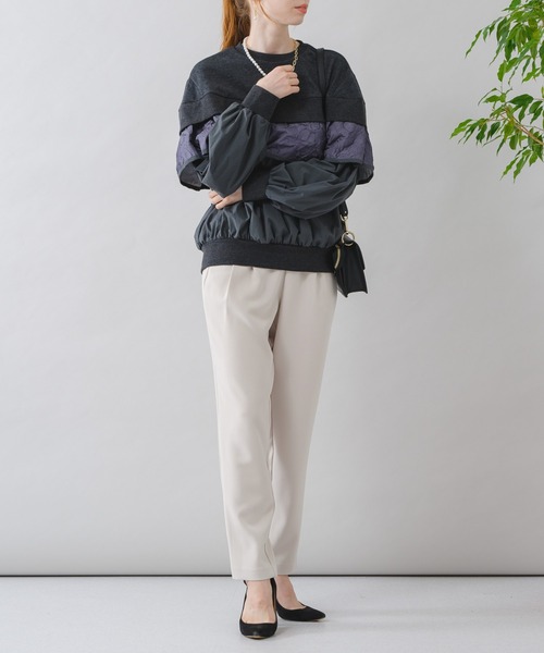 Paradise Picnic（パラダイスピクニック）の「anana フリルケープレイヤープルオーバー（スウェット・レディース・チャコールグレー/アイボリー・FREE）」の7枚目の写真