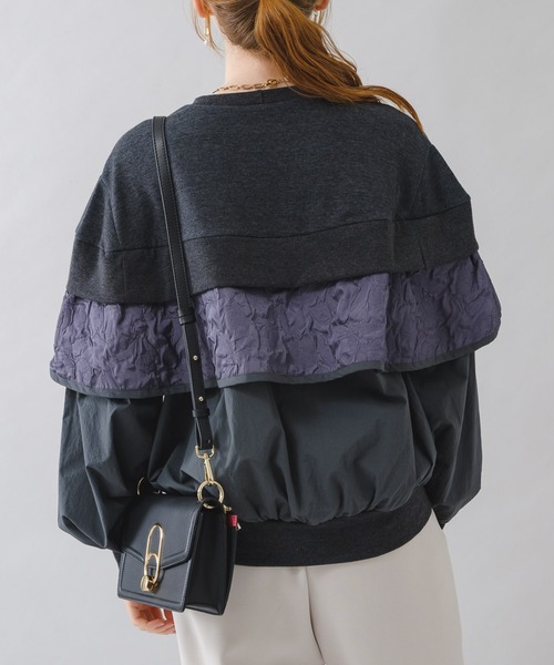 Paradise Picnic（パラダイスピクニック）の「anana フリルケープレイヤープルオーバー（スウェット・レディース・チャコールグレー/アイボリー・FREE）」の10枚目の写真