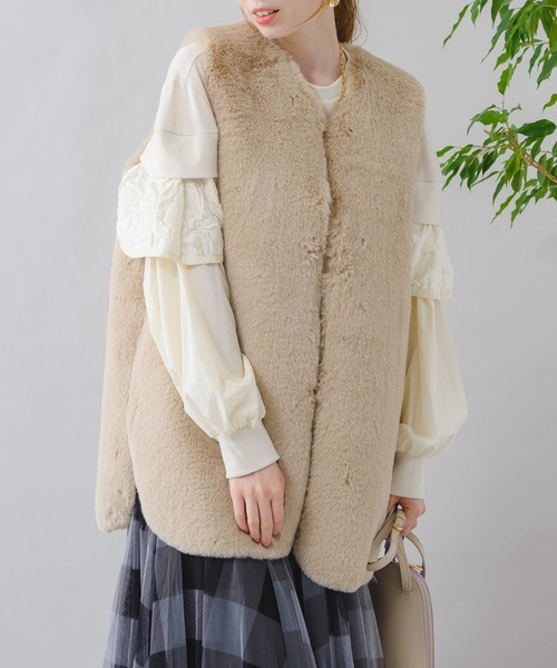 Paradise Picnic（パラダイスピクニック）の「anana フリルケープレイヤープルオーバー（スウェット・レディース・チャコールグレー/アイボリー・FREE）」の18枚目の写真