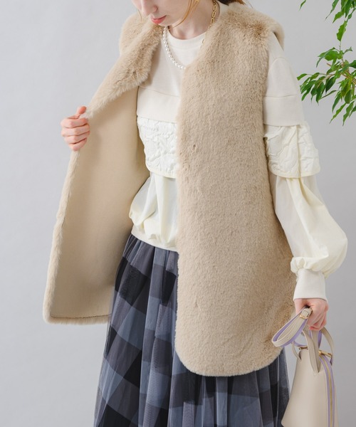 Paradise Picnic（パラダイスピクニック）の「anana フリルケープレイヤープルオーバー（スウェット・レディース・チャコールグレー/アイボリー・FREE）」の19枚目の写真