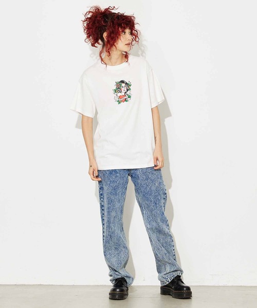 X-girl(エックスガール)の「X-girl × YUSUKE GIRL S/S TEE(Tシャツ/カットソー・レディース・ライトブルー/アッシュグレー/ホワイト・S/M/L/XL)」の10枚目の写真